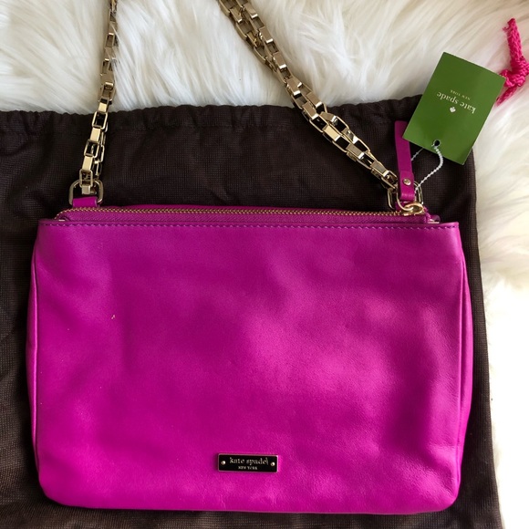 Kate Spade NWT Fuchsia Leather Shoulder Bag - Picture 5 of 8